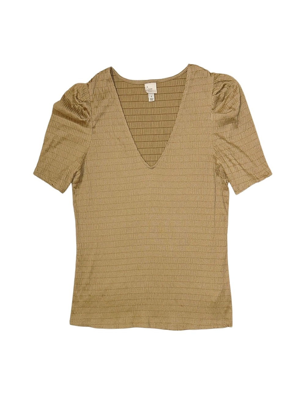 A NEW DAY Women's Tan Short Sleeve Top